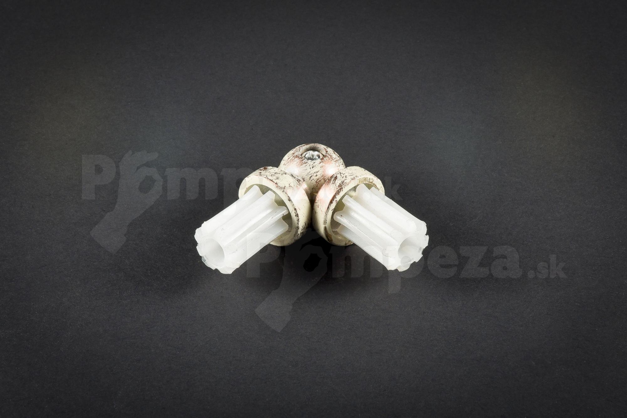 Patinovaný kĺbik spoj k tyčí Ø 25 mm odtieň Vintage-medená