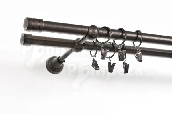 Garniža kovová dvojtyčová Ø 19/19 mm farba Wenge