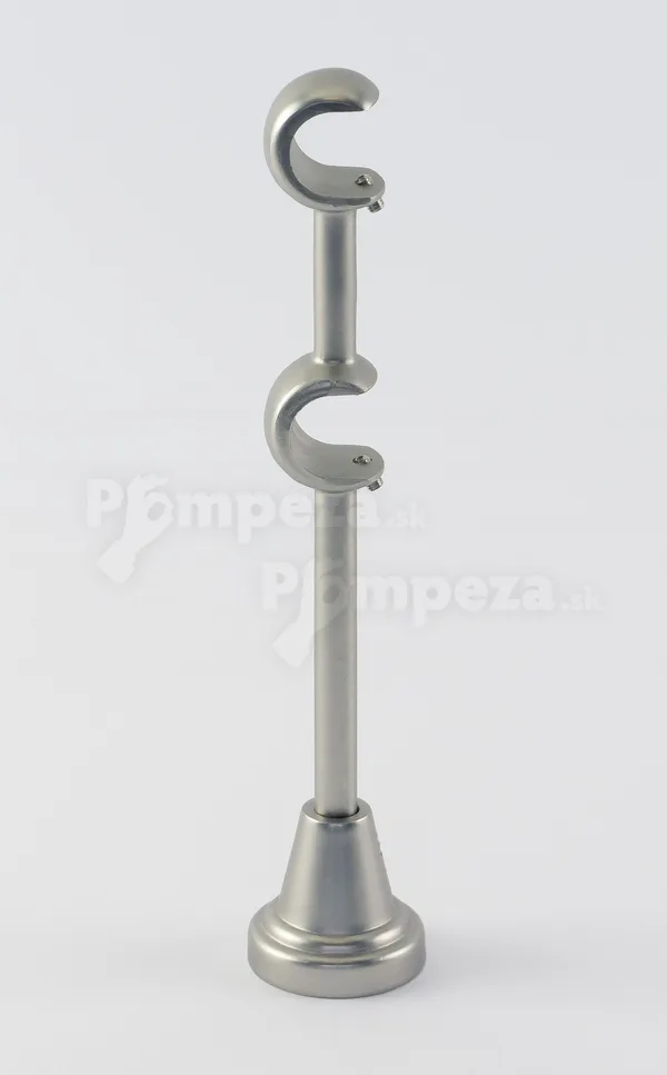 Kovový držiak galvanizovaný dvojtyčový Ø 19/19 mm Satin nikel