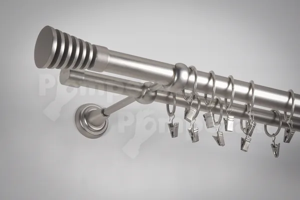 Garniža kovová galvanizovaná dvojtyčová Ø 25/19 mm Satin nikel