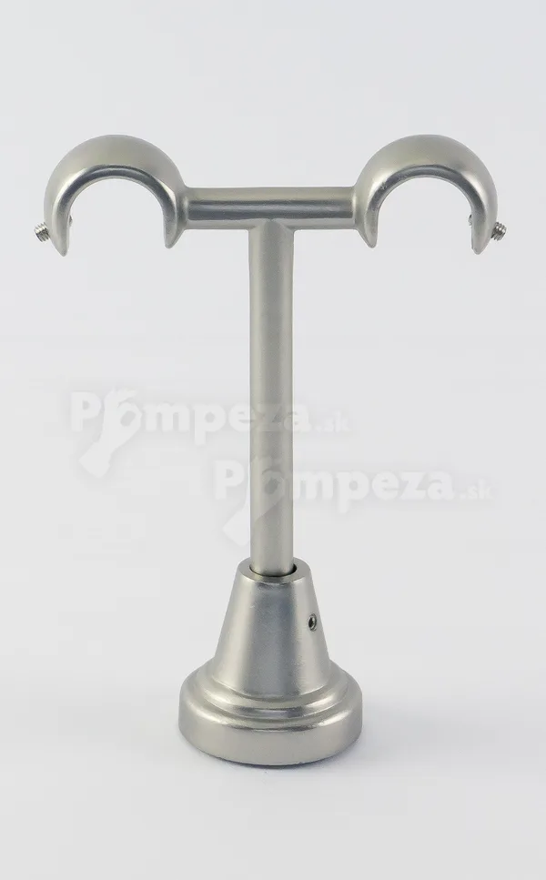 Kovový držiak galvanizovaný dvojtyčový stropný Ø 25/25 mm Satin nikel