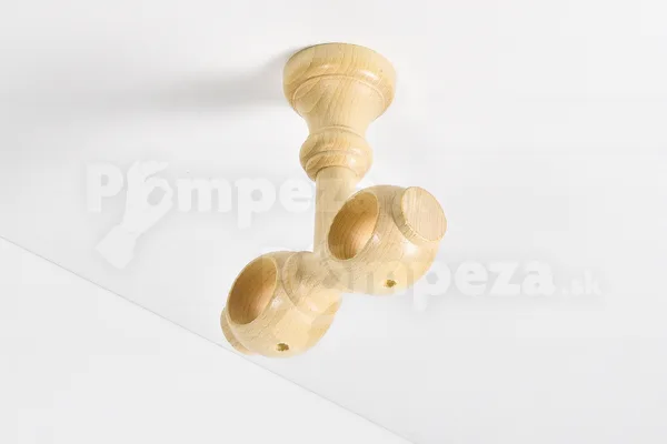 Drevený držiak dvojtyčový stropný Ø 28 mm Buk